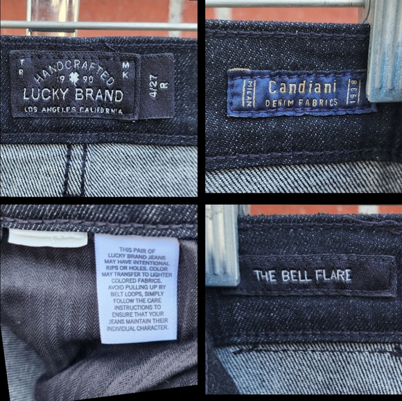 4/27 tall 26x34 LUCKY BRAND stretch black high rise button jean THE BELL FLARE - Picture 13 of 13